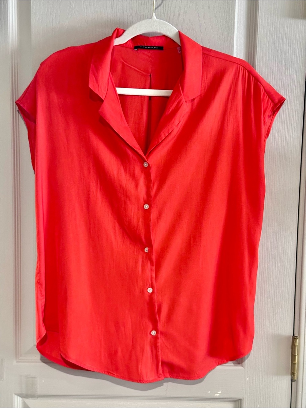 Beautiful orange color button up shirt